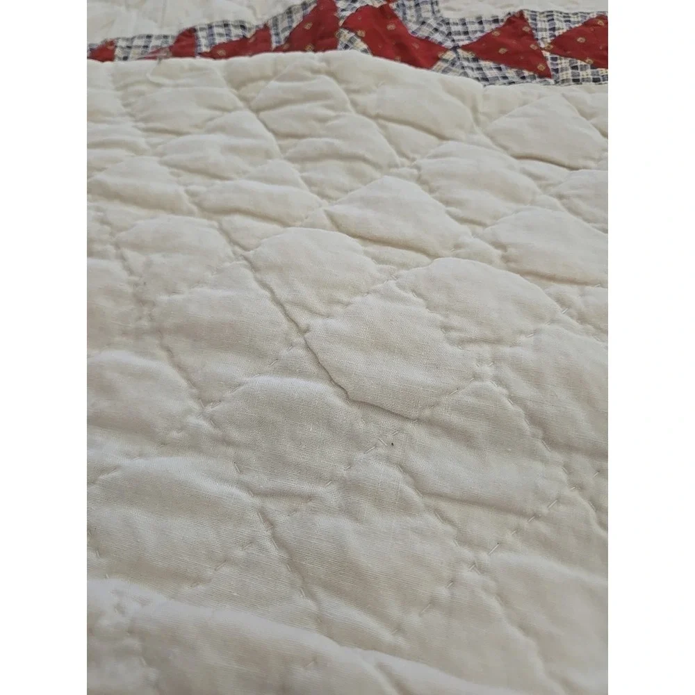 Vtg Grannycore Cottagecore Flower Basket Quilt Handmade Stiched 88
